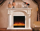 Camino Elettrico da Pavimento 116x150x33 cm Effetto Fiamma 1500W Lisabona Bianco