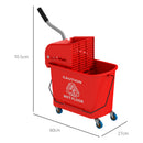 Carrello Pulizie 60x27x70,5 cm Lavapavimenti con Strizzatore in Plastica Rosso      