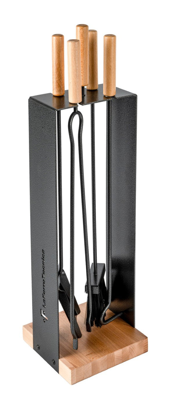 Set Camino 4 Pezzi H 69 in Ferro Verniciato Grigio Martellato prezzo