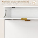 Scarpiera Salvaspazio Slim 99,4x23,8x106,6 cm per 12 Paia con Ante a Ribalta con Ripiani Regolabili in MDF Bianco      