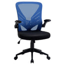 Sedia Operativa da Ufficio 62x59x99-107 cm in Tessuto Nero e Blu