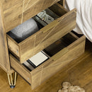 Cassettiera 4 Cassetti 48x21x79 cm in Truciolato Legno e Oro