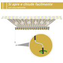 Tenda da Sole Avvolgibile a Braccio a Parete 3,5x2,5m Grigio e Giallo