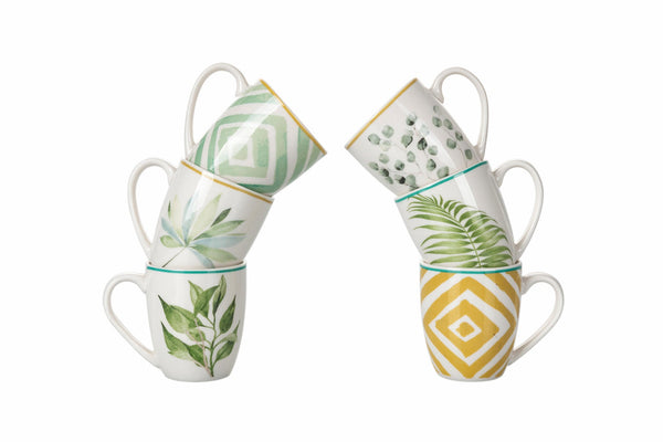 sconto Set 24 Tazzine da Caffè 90 ml in Porcellana Villa d'Este Home Tivoli Oriental Botanique