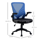 Sedia Operativa da Ufficio 62x59x99-107 cm in Tessuto Nero e Blu