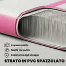 Tappetino Gonfiabile Ginnastica 205x102x10 cm con Pompa Elettrica e Borsa Trasporto in PVC Rosa      