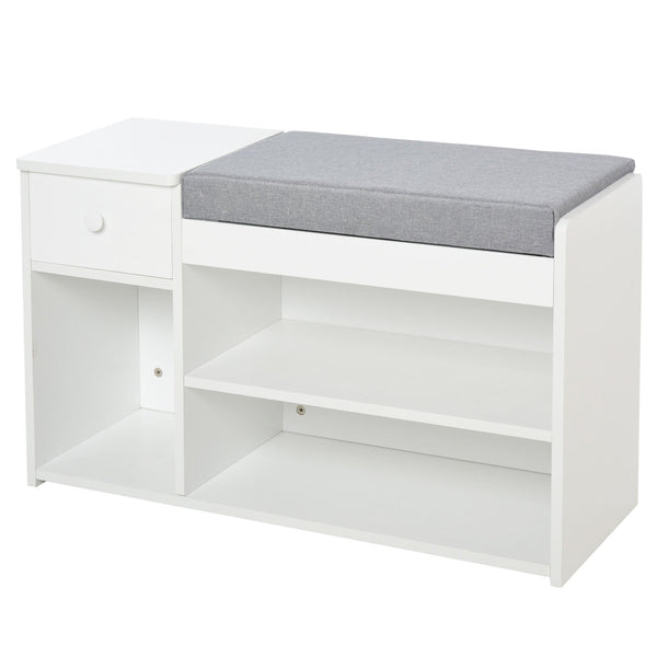 Panca da Ingresso Scarpiera 81x31,5x49 cm in Legno Bianco acquista