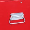 Carrello Porta Attrezzi 2 in 1 con Cassetta Superiore e Armadietto Inferiore 61,6x33x108 cm in Metallo Rosso      