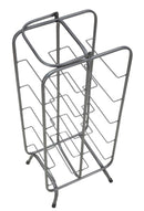Porta Bottiglie Rack Rettangolare 10 Posti 28x23x67 cm in Ferro Grigio