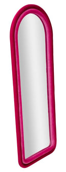 Specchio da Muro Cloe Velluto Fuxia 60x4x160 cm in MDF e Poliestere e Specchio Fucsia      
