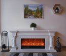 Camino Elettrico da Pavimento 70x150x33 cm Effetto Fiamma 1500W Frankfurt small Bianco
