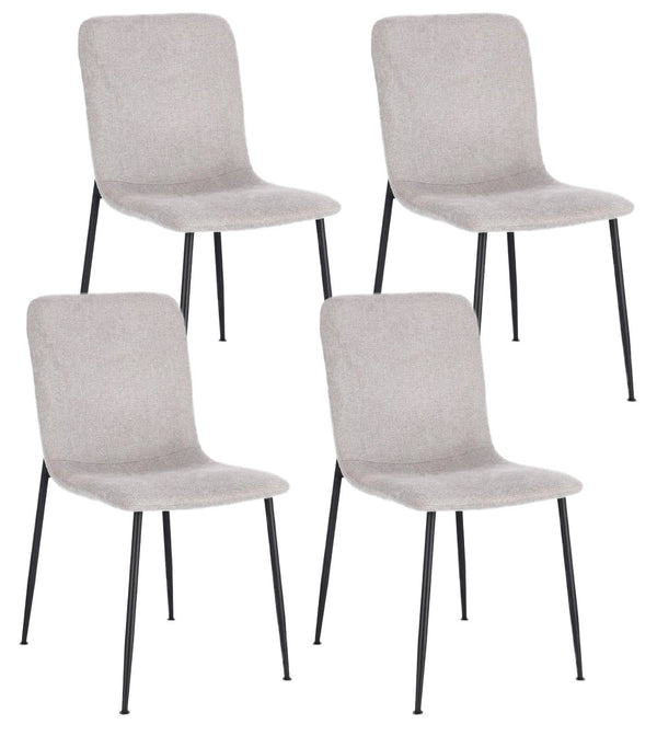 prezzo Set 4 Sedie 44x56x81 cm Rinas in Tessuto Grigio Chiaro