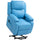 Poltrona Alzapersona Reclinabile con Poggiapiedi e Telecomando 76x90x105 cm Azzurro