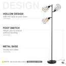 Lampada da Terra con 3 Paralumi Regolabili in Acciaio Ø36x165 cm  Nera