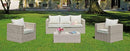 Set Salotto da Giardino in Alluminio Divano 2 Poltrone e Tavolino Vorghini Santiago