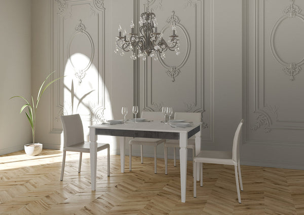 sconto Tavolo Allungabile 120-224x90x80 cm Impero Iron Bianco Frassino