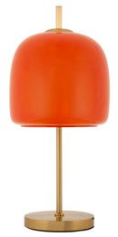Lampada da Tavolo Oldy 30x16x53 cm in Ferro e Vetro Oro e Arancione      
