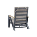 Set 4 Pezzi Salotto da Giardino 5 Posti Kea Plus con Divano 2 Poltrone Reclinabili e Tavolino Piano in Ceramica in Alluminio Verniciato Grigio  