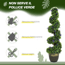 Set 2 Piante Atificiali di Bosso a Spirale Resistente UV con Lavanda  Alte 115 cm Verde e Blu      