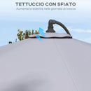 Telo per Ombrellone da Ø295 cm 8 Stecche Palo Centrale o Laterale Resistente all'Acqua Grigio  