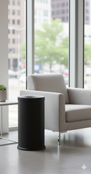 Pattumiera Gettacarte Ø31xh72 cm Autoestinguente In Acciaio Verniciato Nero