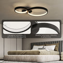 Plafoniera LED Moderna a 3 Anelli 59x8x7,4 cm Potenza 40W in Alluminio e Acrilico Nero  