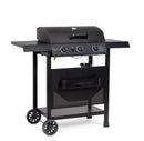 Barbecue a Gas 3 Bruciatori 109,5x51x98,7h cm Accensione Piezoelettrica in Acciaio Louis Nero