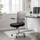 Sedia Operativa da Ufficio 62x63x105 cm Ergonomica con Braccioli Pieghevoli Bianco 