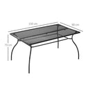 Tavolo da Giardino 150x90x73 cm in Acciaio Nero