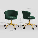 Sedia da Ufficio Girevole 58x56x68-76A cm Struttura Acciaio Portata 120kg in Velluto Teddy Verde Scuro      