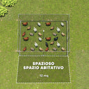 Pollaio per Galline da Esterno 400x300x197 cm con Tetto e Serrature in Acciaio Zincato Argento      