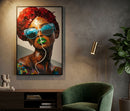 Stampa con LED su Tela Afro 60x3,5x90 cm in Tela e Plastica e MDF Multicolor      
