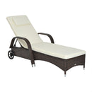 Lettino da Giardino Prendisole Relax in Rattan Sintetico Marrone 