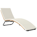 Lettino Sdraio a S da Esterno 175x57x80 cm con Cuscino in Rattan PE e Acciaio Crema      