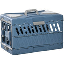 Trasportino per Cani e Gatti Pieghevole 56x31x37 cm Convertibile in Cuccia in PP e PVC Blu