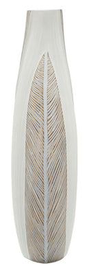Vaso Resina Ho Chi Minh 29,5x13,5x50 cm in Resina Bianco effetto lavato      