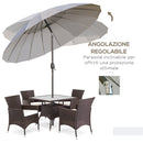 Ombrellone Rotondo Ø250x240 cm a 18 Stecche in Metallo e Poliestere Grigio  
