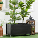 Fioriera da Giardino con Foro di Drenaggio e Rotelle 89x48x47 cm in Legno di Abete Nera