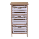 Cassettiera 3 Cassetti in Legno 35x27x66cm Arianna Naturale e Bianca