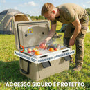 Box Frigo Portatile 66,6x38,5x40 cm Capacità 42,6L Isolato con Maniglia in HDPE e Schiuma PU Cachi      