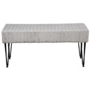 Panca Imbottita 2 Posti 118x42x56 cm in Tessuto e Metallo  Grigia