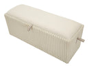 Panca con Contenitore Goteborg 113x41x44 cm in MDF e Spugna e Poliestere Bianco      