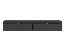 Mensola da Parete con 2 Cassetti 88,2x13,4x20 cm in Fibra di Legno Domino Nero