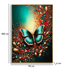 Stampa Decorata su Tela Laccata con Cornice Butterly 70x4x100 cm in Abete e Tela e Plastica      