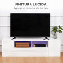 Mobile TV Fino a 60"" 137x35x42 cm in Legno Truciolare Bianco Lucido