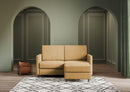 Divano 2 Posti con Pouf 158x145x85 cm Karay in Tessuto Ocra
