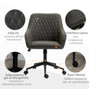 Sedia Operativa da Ufficio Reclinabile 59x60x90-100 cm Altezza Regolabile in Similpelle Grigia