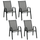 Set 4 Sedie da Giardino Impilabili 54x75,5x95 cm con Braccioli in Metallo e Tessuto a Rete Grigio