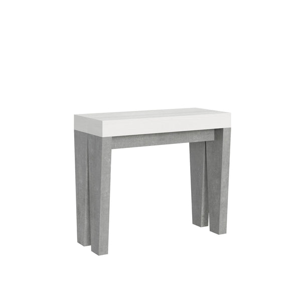 prezzo Consolle Allungabile 90-196x40x77 cm in Nobilitato Bianco e Grigio