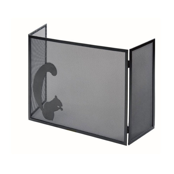 Parascintille con Antine 100x50 cm Decorazione Scoiattolo in Ferro Verniciato Grigio Martellato prezzo